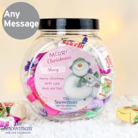 Personalised The Snowman & The Snowdog Pink Sweet Jar Extra Image 1 Preview
